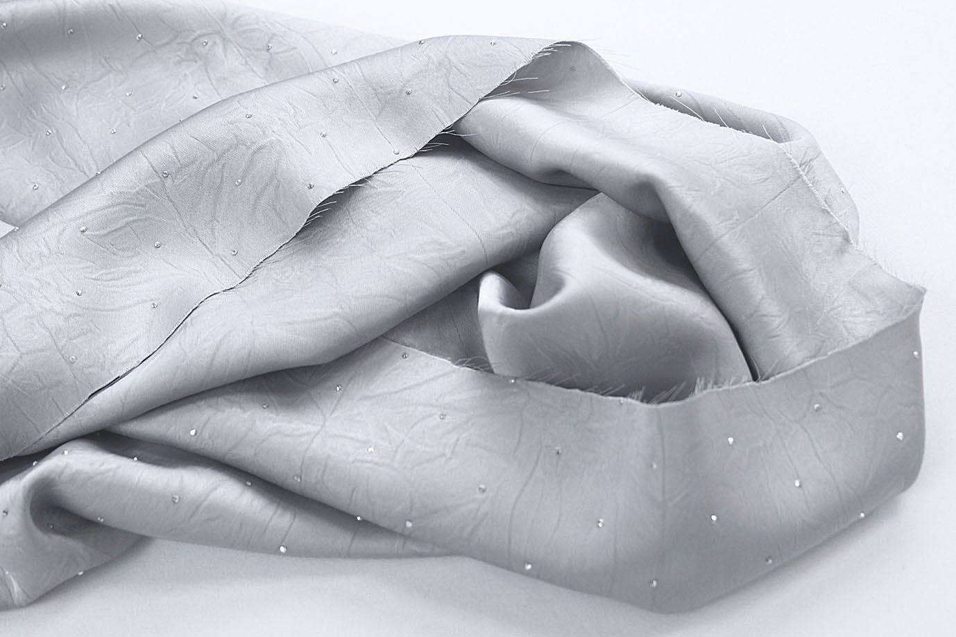 Сатин креш со стразами/серый 12355/C#2