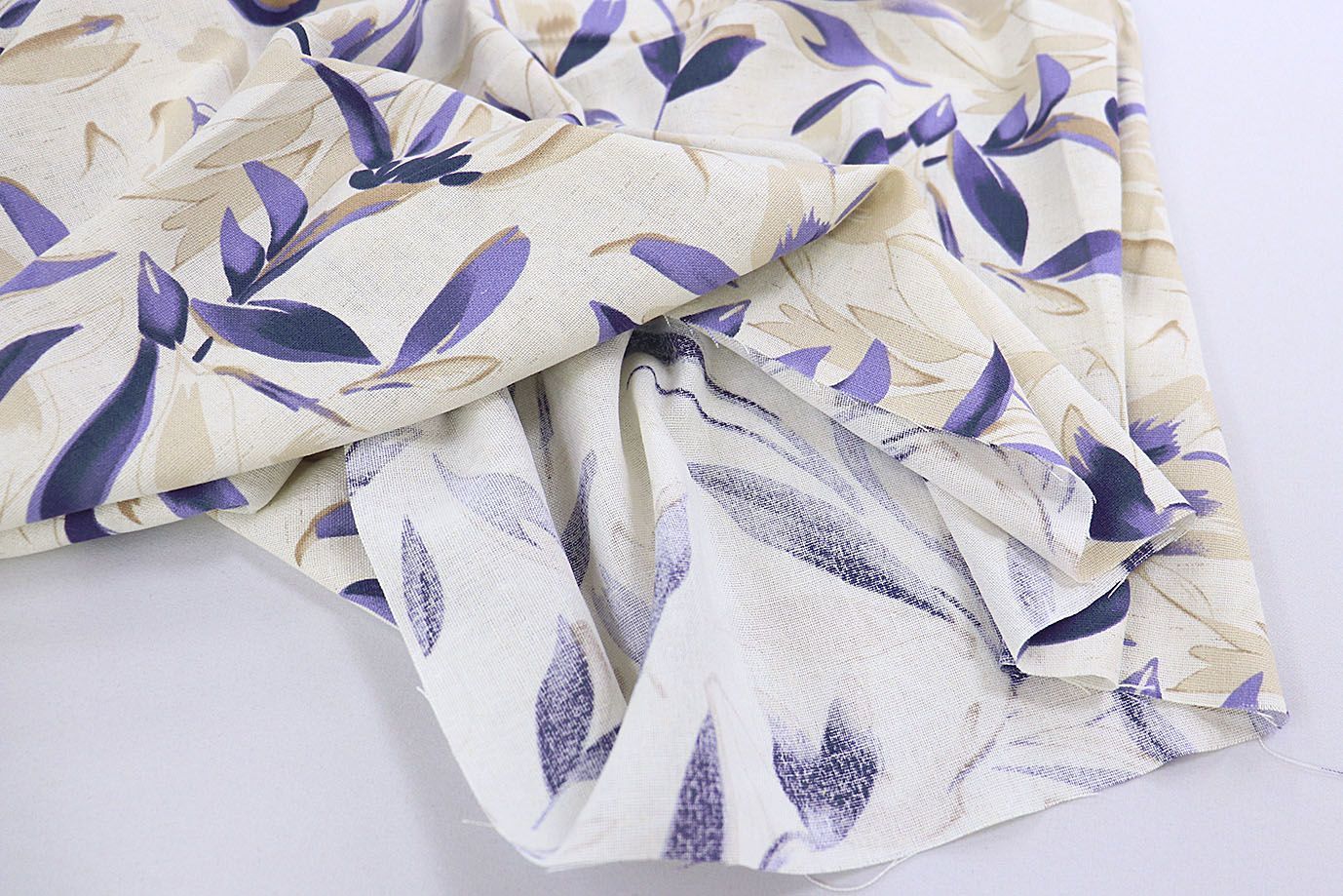 Лен принт/бежево-сиреневый на белом 3859-PY/D#5/C#1