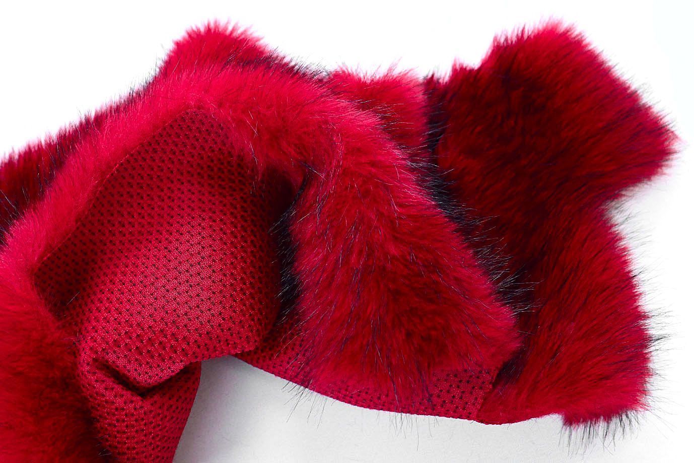 Искусственный мех "Песец" длинноворсовая/красный AP50402/D#289-2025077/C#C