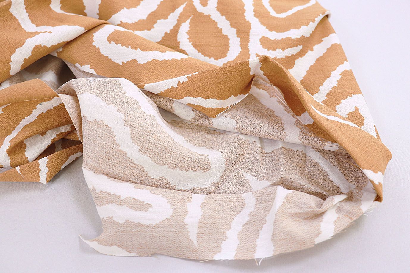 Лен БОХО принт/бело-коричневый 3857-PY/D#5/C#3