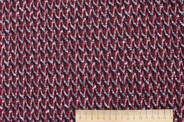 Трикотаж жаккард принт/красно-серый 3257-22-PY/D#16/C#1