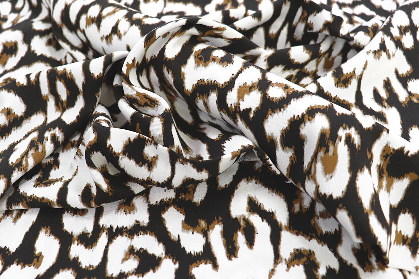 Штапель твил принт/бело-коричневый на черном 3845-PY/D#4/C#1