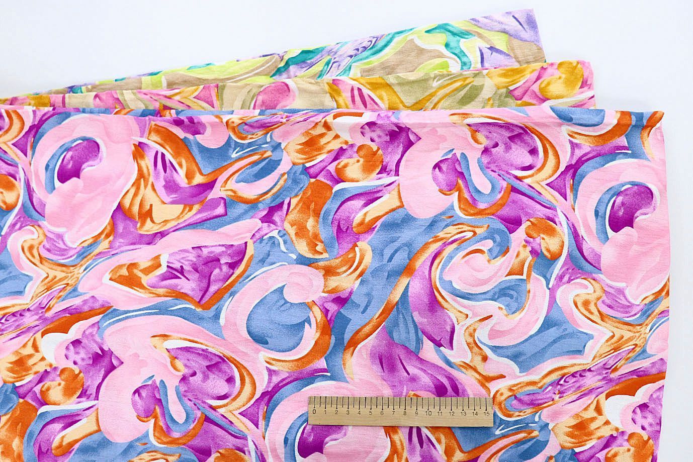 Лен БОХО принт/сине-розово-фиолетовый 3591-PY/D#13/C#1