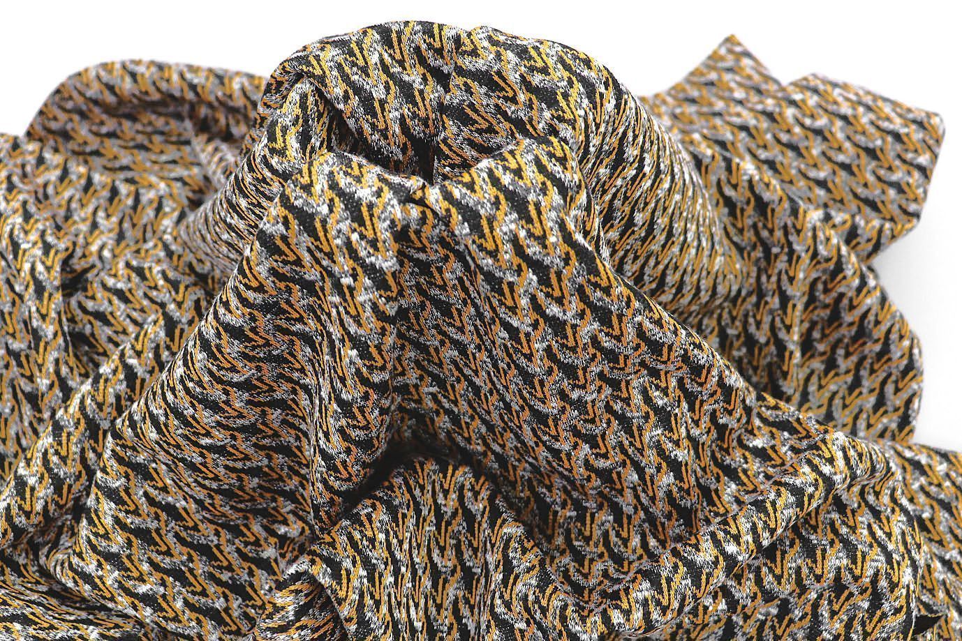 Трикотаж жаккард принт/желто-серый 3257-22-PY/D#16/C#2