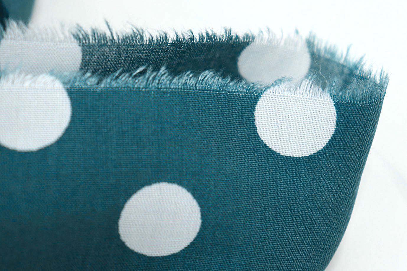 Штапель принт/горох белый на лазурно-синем 3660-PY/D#10/C#7