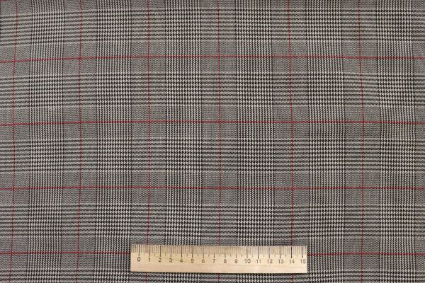 Костюмная ткань "Шотландка" принт/клетка серая 3079/D#7/C#3