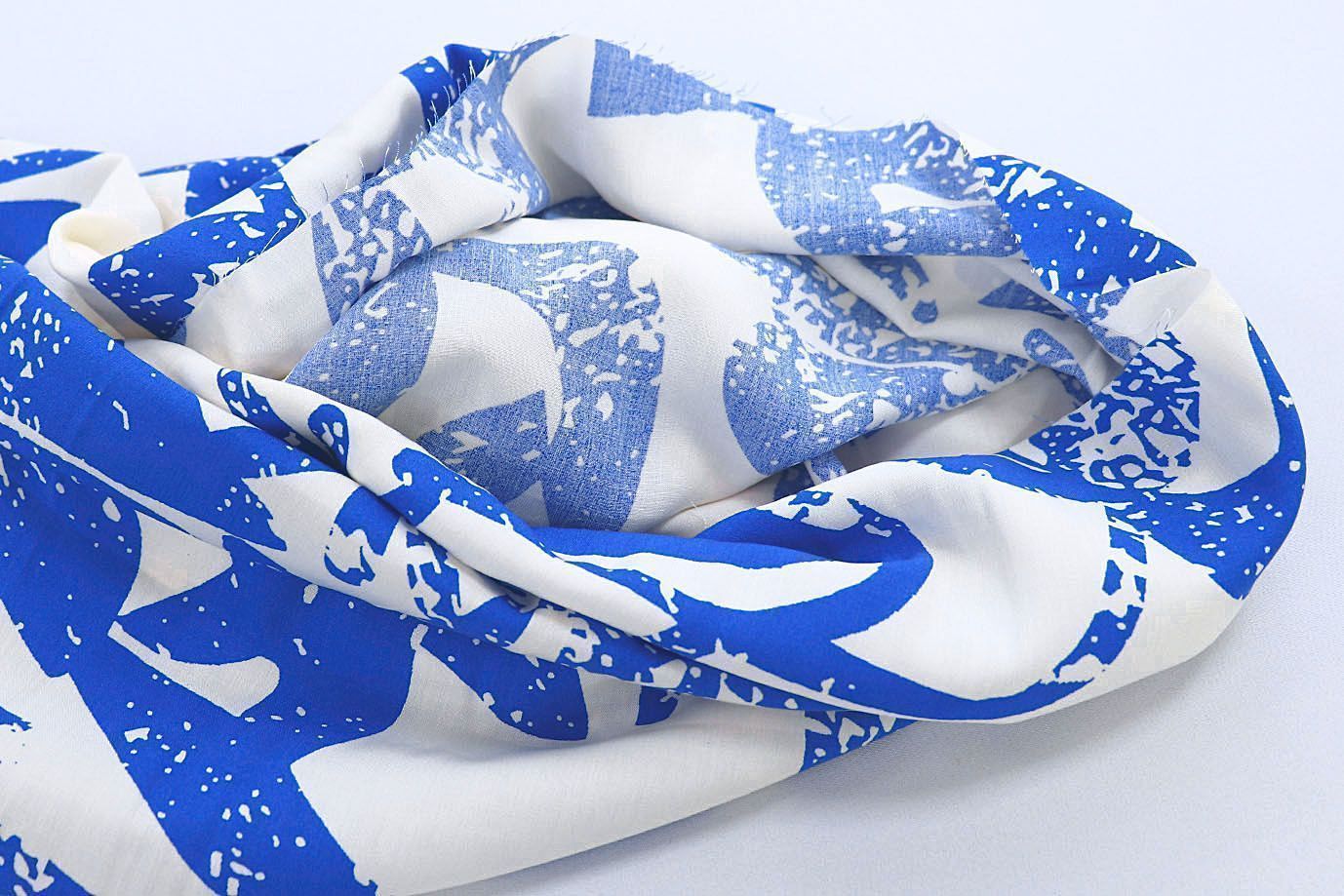 Штапель принт/синий на белом 3858-PY/D#8/C#3