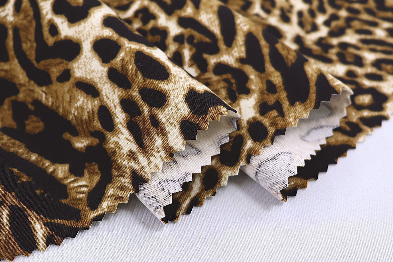 Трикотаж "Скуба" креп принт/леопард коричнево-бежевый 3836-PY/C#3