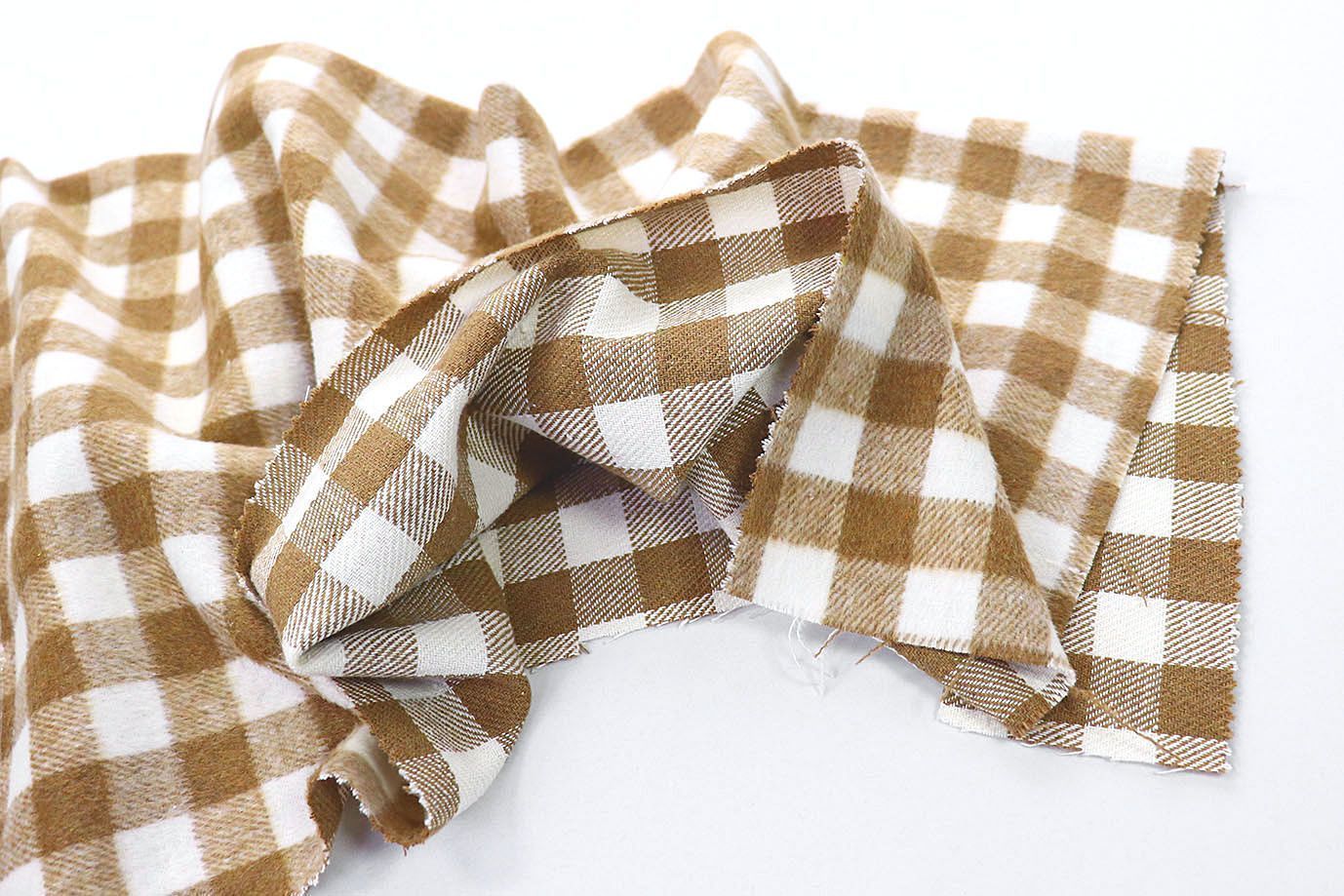 Пальтовая ткань принт/клетка коричнево-белая AP211001088/D#903-8058/C#4