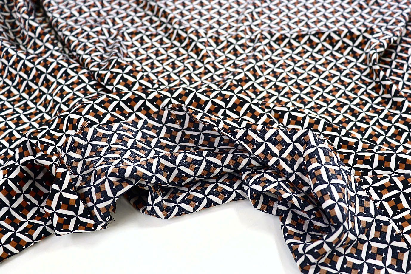 Сатин "Армани" принт/бело-коричнево-черный 3588-PY/D#3/C#2