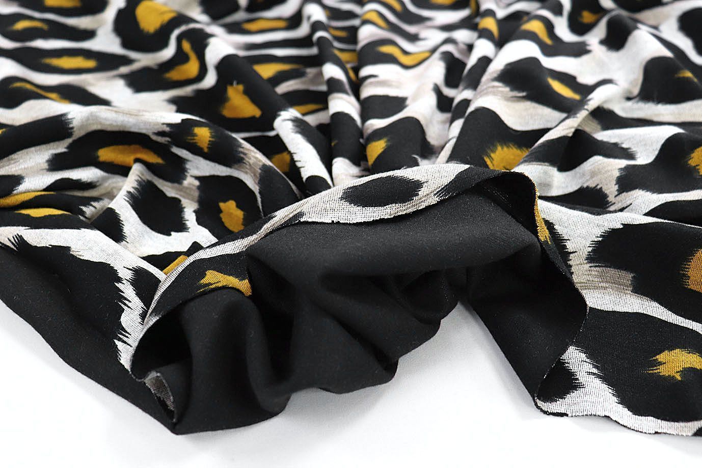 Трикотаж "Модал" принт/черно-желтый на сером 3561-PY/D#13/C#4