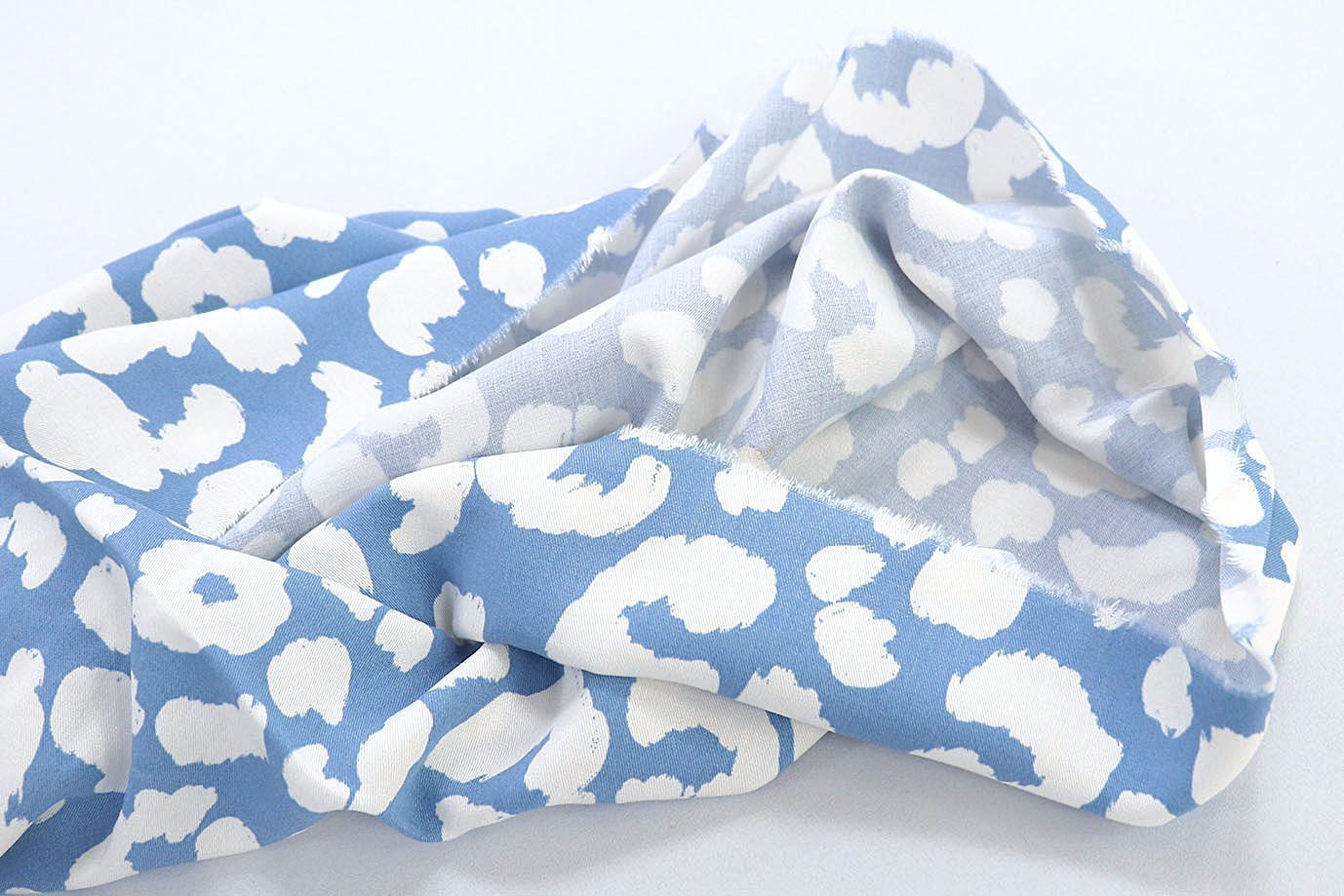 Штапель твил принт/бело-синий 3845-PY/D#1/C#1