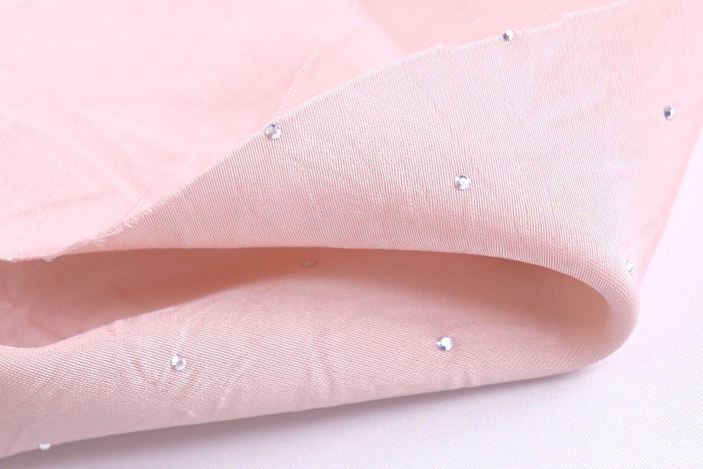 Сатин креш со стразами/розовый 12355/C#4