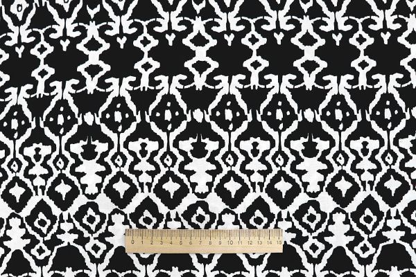 Штапель принт/узор белый на черном 1374-PY/D#52/C#3