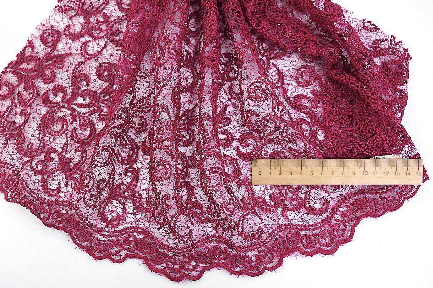 Сетка с вышивкой пайетками/малиновый  2480-PY/D#1/C#4
