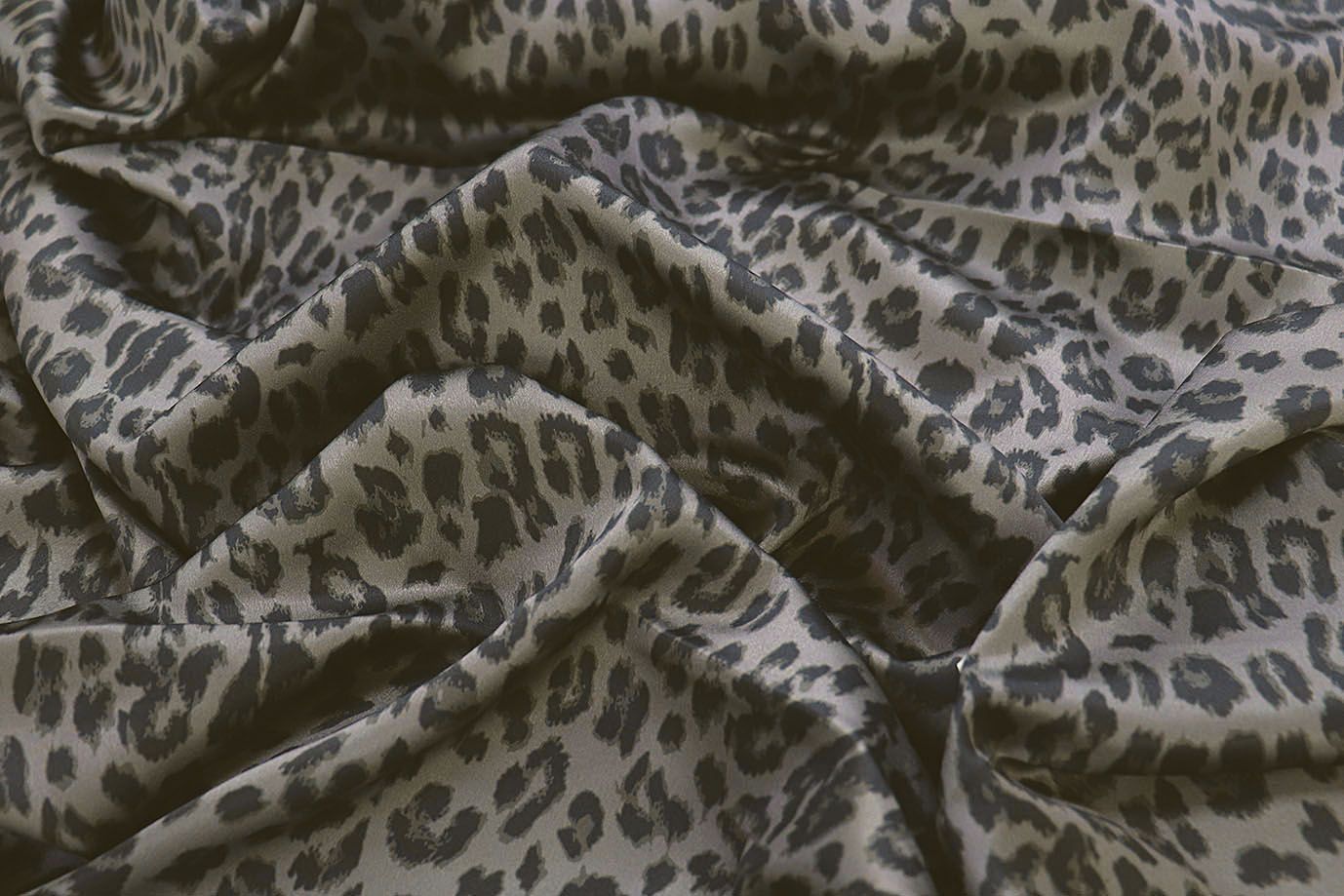 Шелк принт/леопард черно-болотный на сером 3881-PY/D#2/C#4