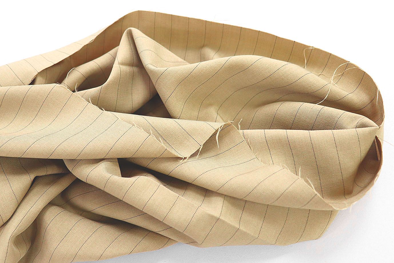 Костюмная ткань принт/полоска черная на горчичном 3965-PY/D#1/C#3