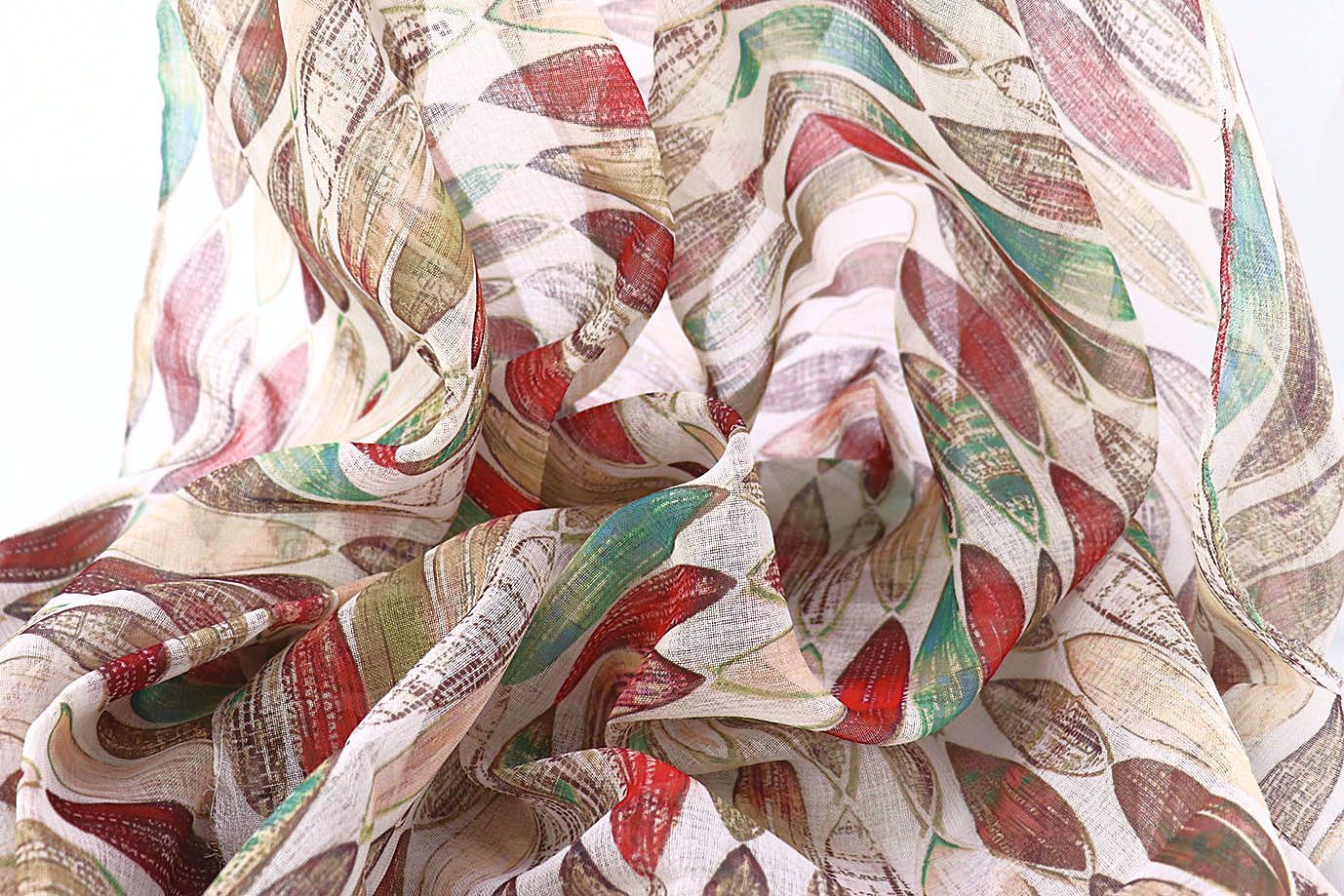 Тюль принт/бордово-бирюзовый WBC23/C#19A