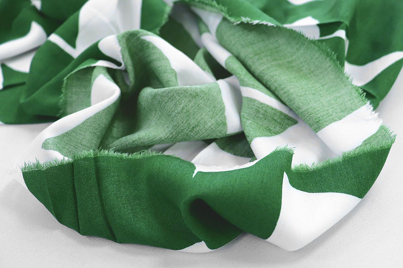 Штапель принт/бело-зеленый 1374-PY/D#8/C#2