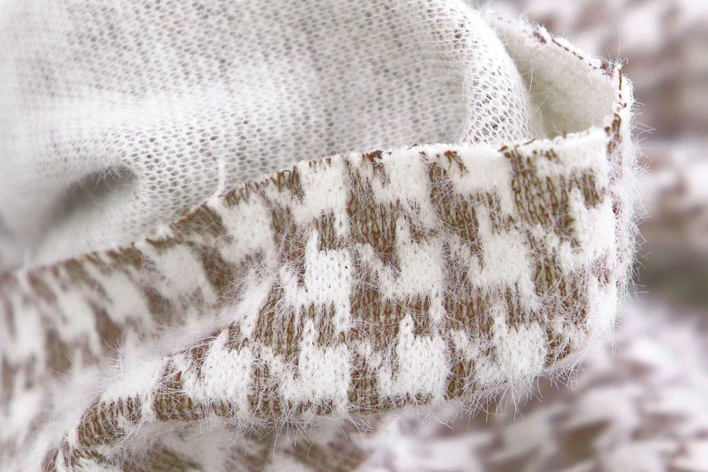 Трикотаж "Альпака" жаккард/гусиная лапка бело-коричневая 3762-PY/D#1/C#3