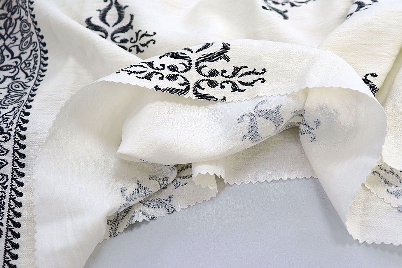 Лен БОХО принт/черно-молочный 3879-PY/D#4/C#2