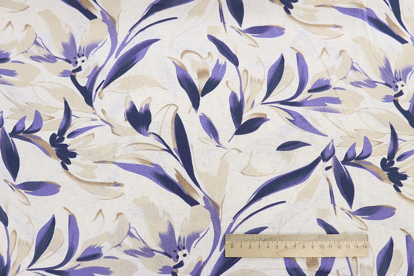 Лен принт/бежево-сиреневый на белом 3859-PY/D#5/C#1
