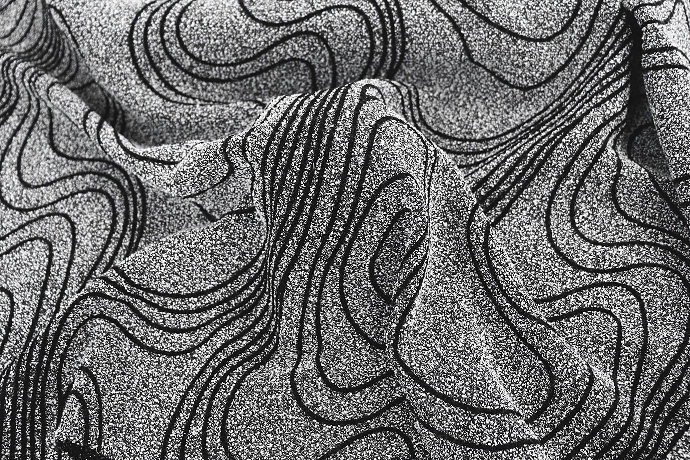 Трикотаж жаккард флок принт/черно-серый 3540-PY/D#1/C#1