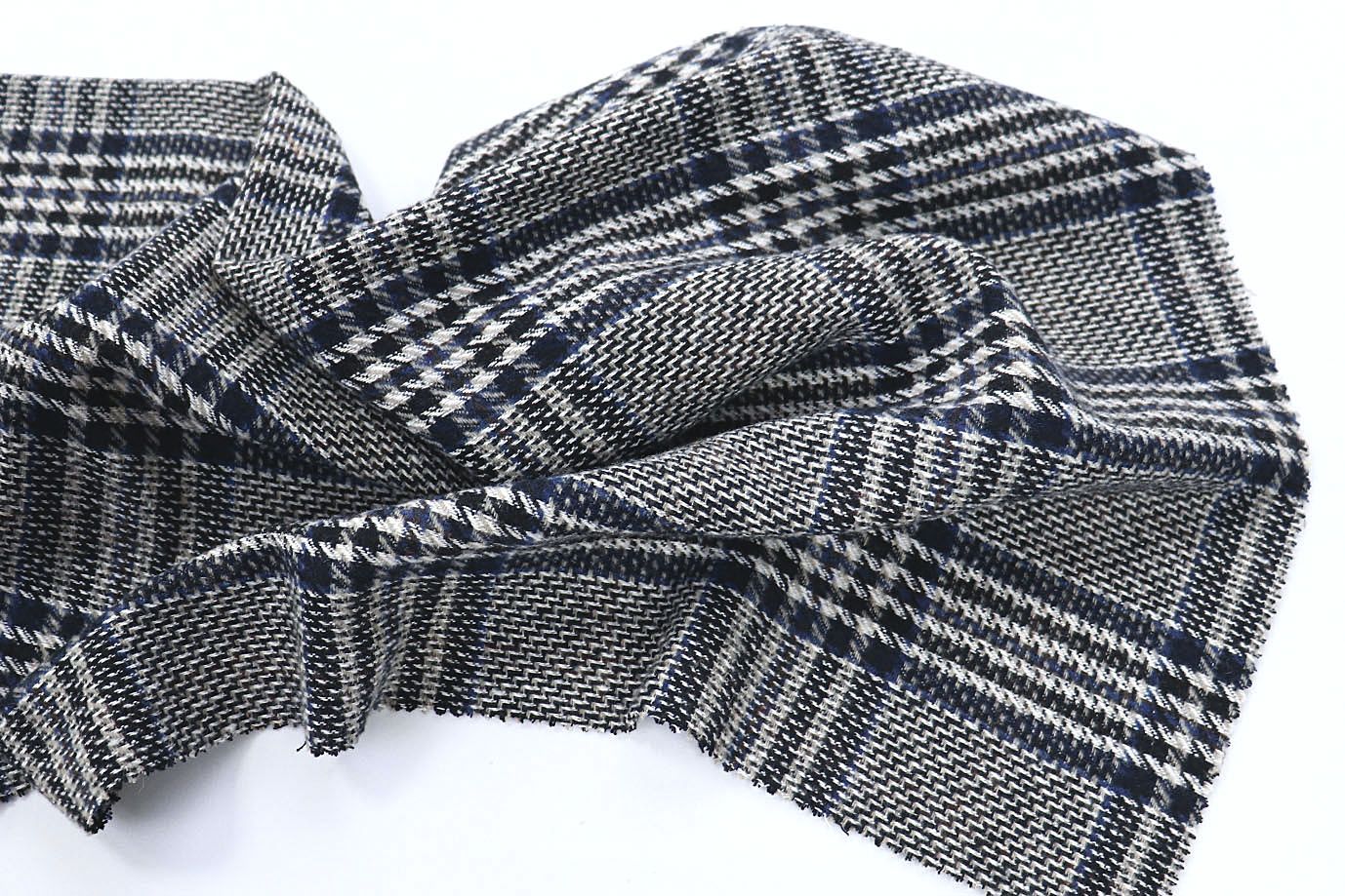 Пальтовая ткань принт/клетка серо-синяя AP211001088/D#743-8197B/C#3