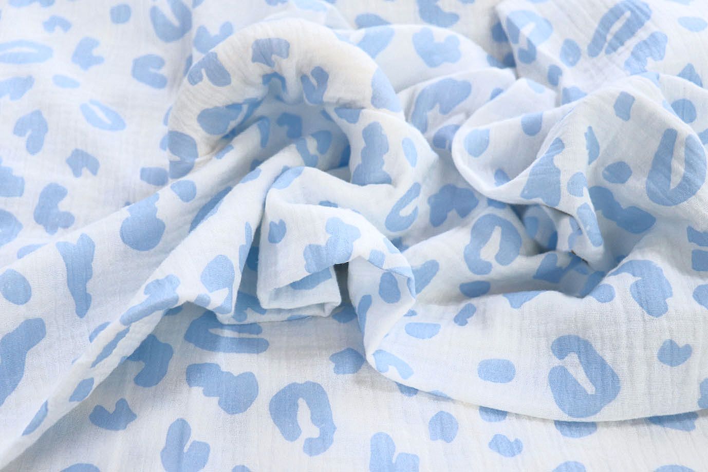 Муслин принт/голубой на белом 1393-PY/D#10/C#1