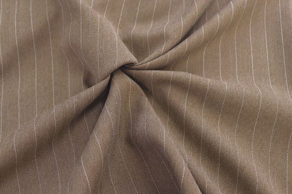 Костюмная ткань стрейч жаккард принт/полоска коричневая 3784-PY/C#2 (11869)