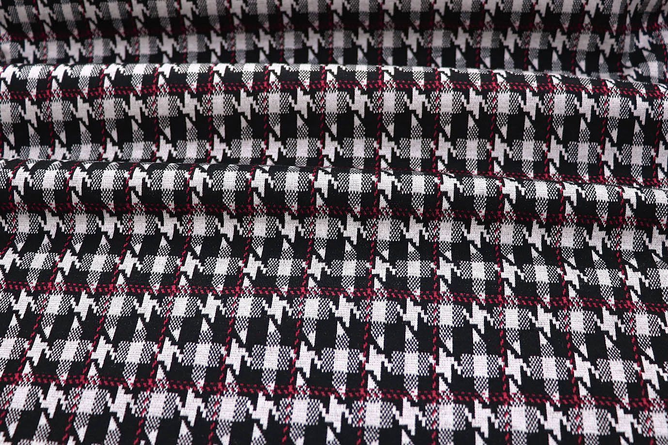 Трикотаж жаккард принт/черно-красный 3257-22-PY/D#40/C#1