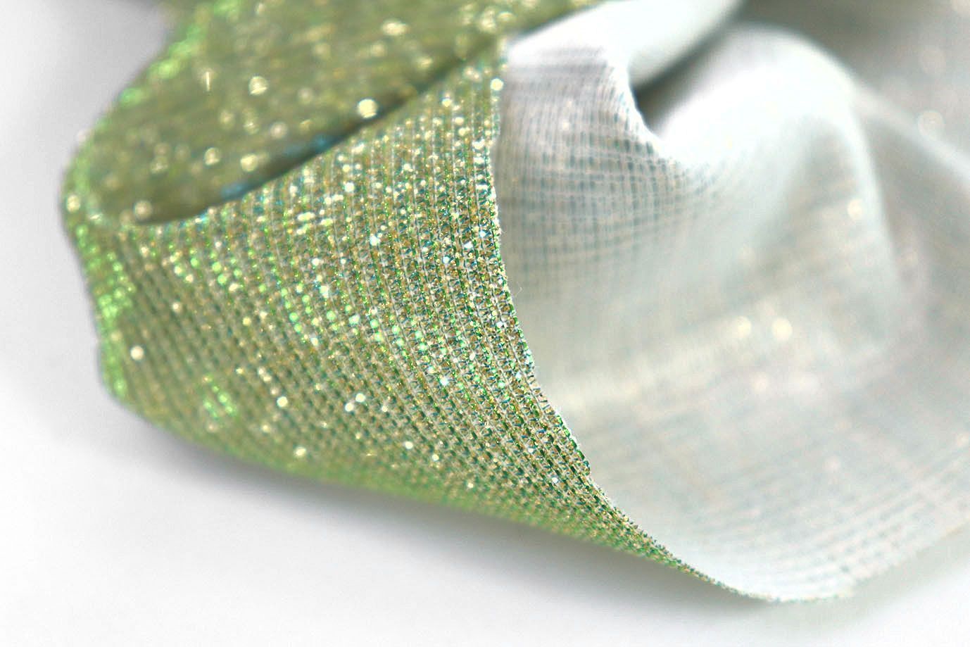 Трикотаж с люрексом на интерлоке/зеленый 1327-PY/C#7