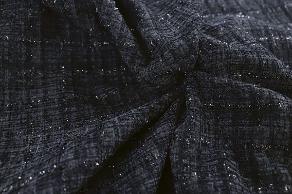 Костюмная ткань "Шанель" с люрексом/черный AP50616/D#1361-6536/C#46