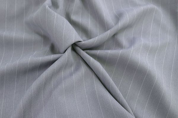 Костюмная ткань стрейч жаккард принт/полоска светло-серая 3784-PY/C#1