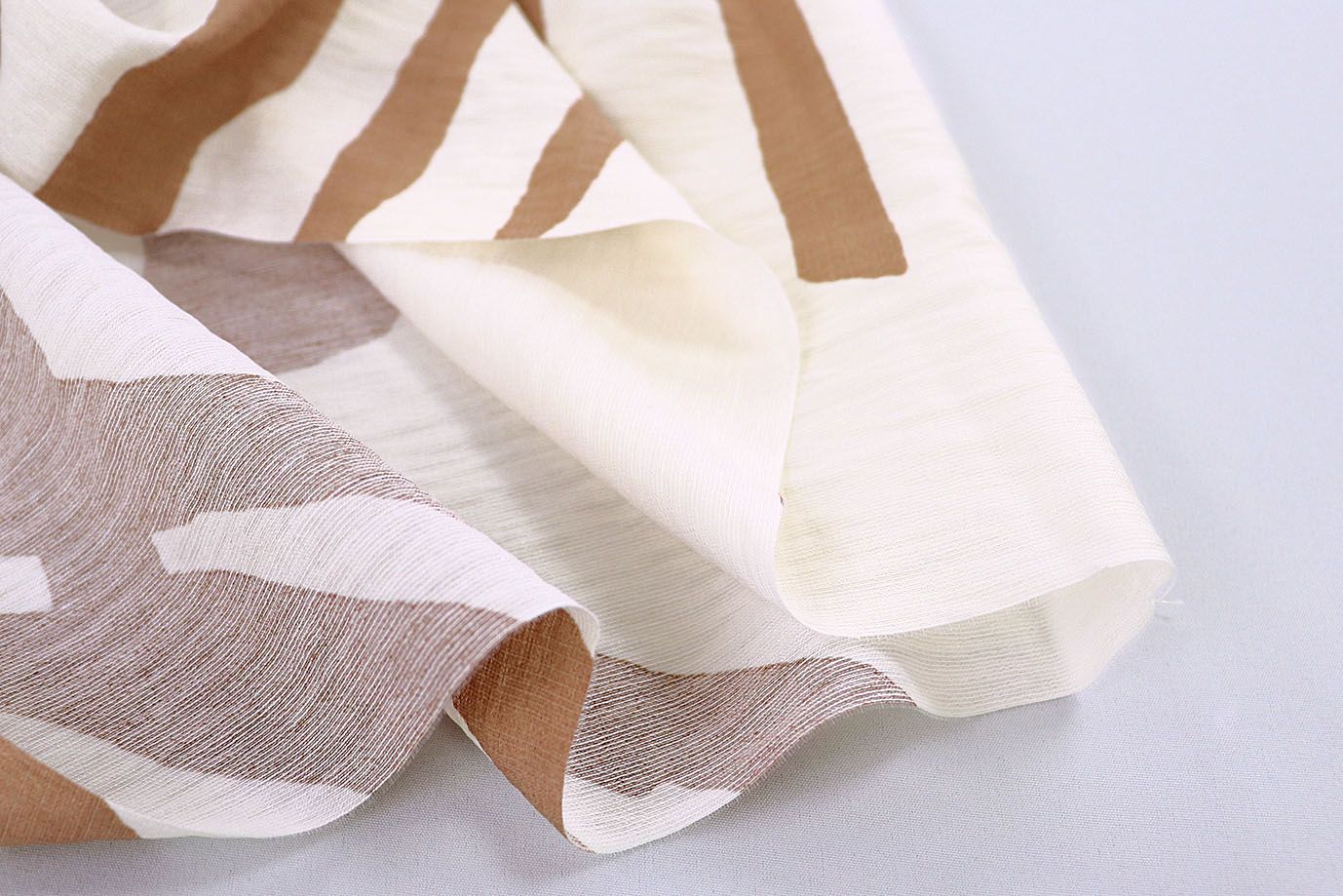 Лен стрейч принт/светло-коричневый на молочном 3788-PY/D#2/C#1