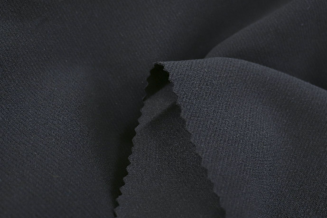 Трикотаж "Скуба" креп твил/черный SSR-829/C#1