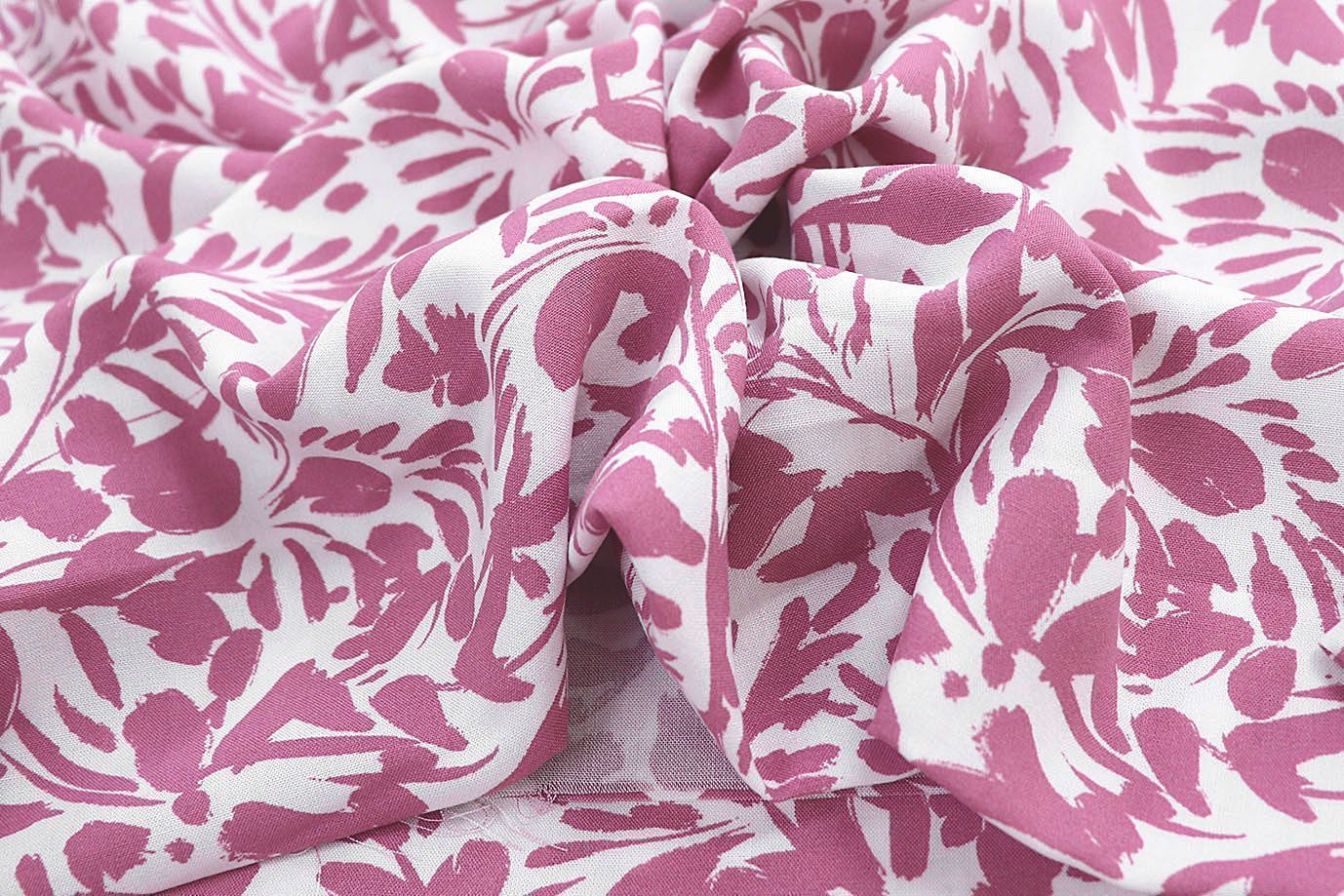 Штапель принт/цветы розовые на белом 3892-PY/D#11/C#1