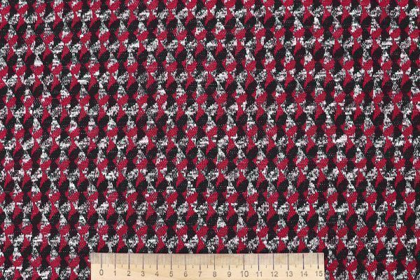 Трикотаж жаккард принт/красно-серый 3257-22-PY/D#17/C#1