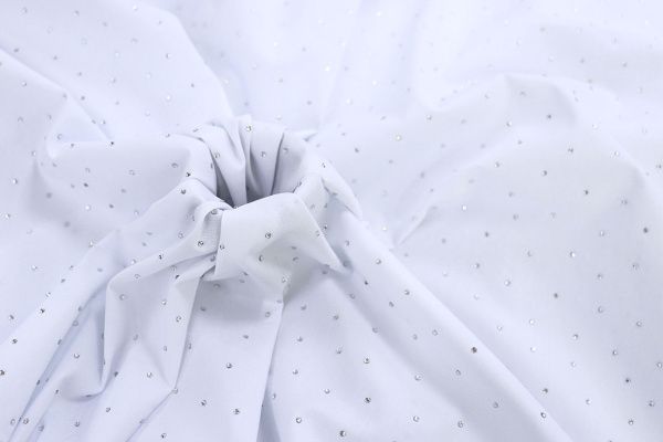 Хлопок нейлон со стразами/белый 3832-PY/C#1 White