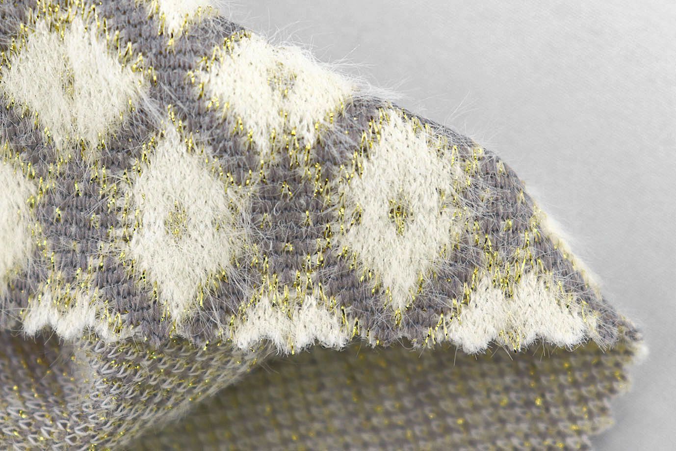 Трикотаж жаккард с люрексом принт/серый на молочном 3976-PY/D#3/C#2