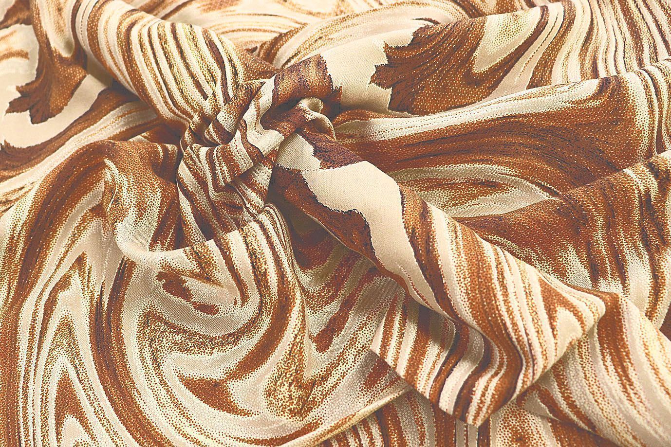 Штапель принт/бежево-оранжевый 3840-PY/D#3535/C#3