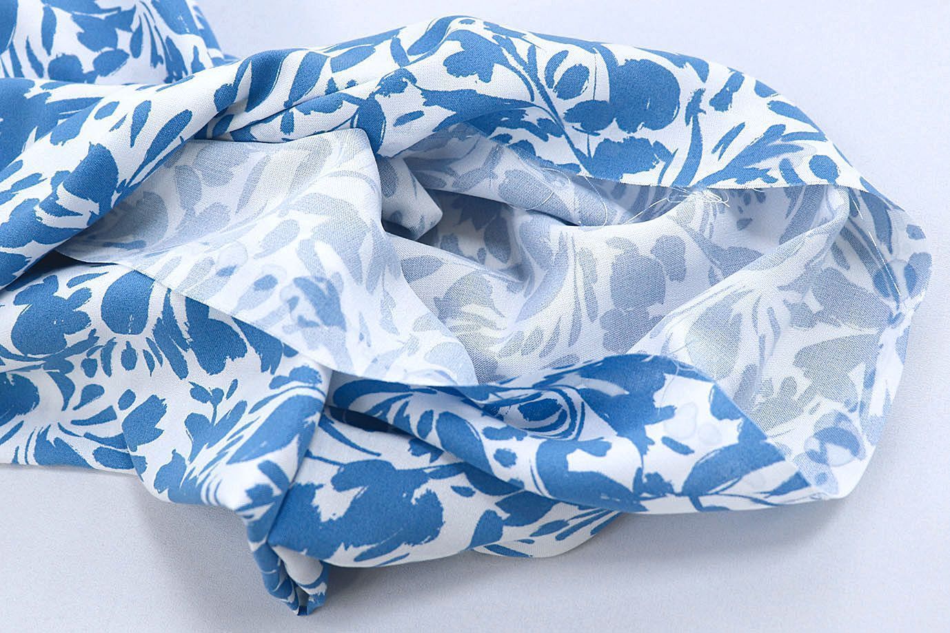 Штапель принт/цветы синие на белом 3892-PY/D#11/C#2