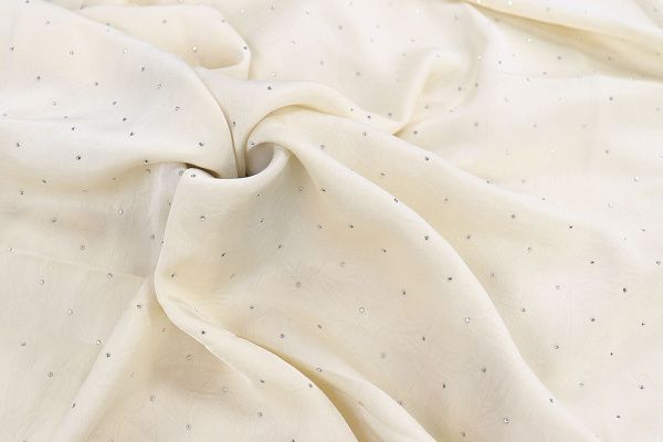 Шелк "Токио" креш со стразами/ванильный 3805-PY/C#3