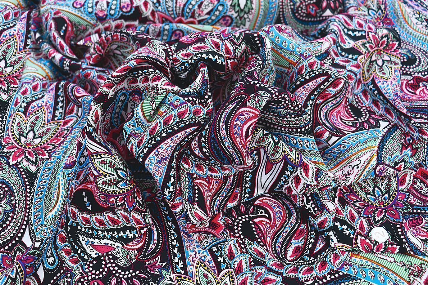 Штапель принт/узор сине-малиновый 3861-PY/D#2/C#2