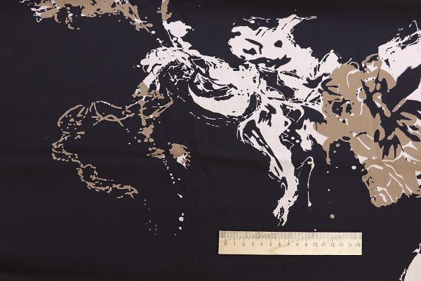 Штапель твил принт/бело-коричневый на черном 3940-PY/D#10/C#2