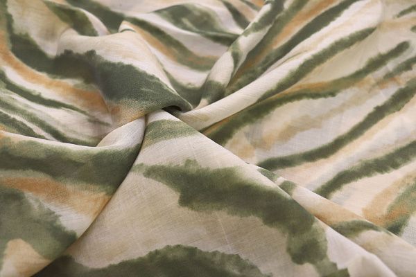 Органза принт/желто-зеленый на бежевом 3847-PY/D#5/C#2