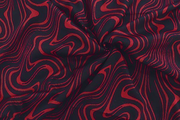 Трикотаж жаккард принт/черно-красный 3579-PY/D#16/C#3