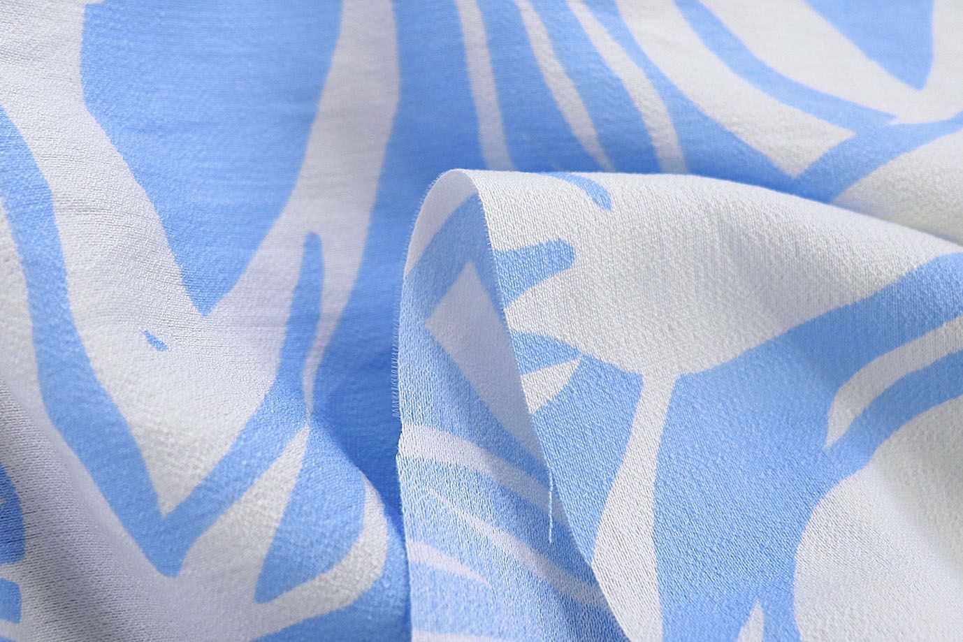 Лен БОХО принт/бело-голубой 3815-PY/D#4/C#3