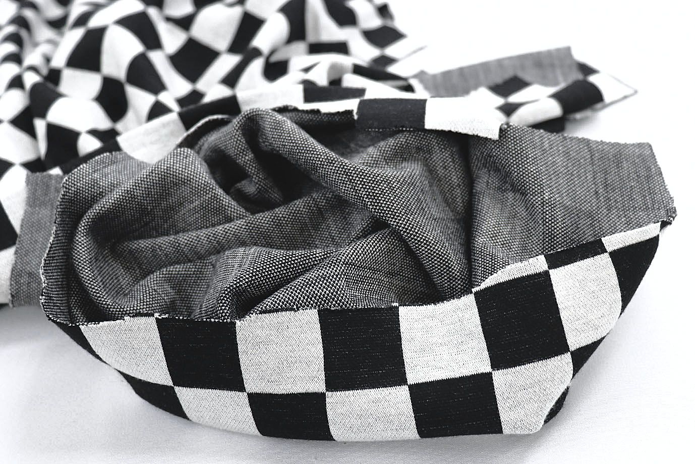 Трикотаж "Евроангора" жаккард принт/шахматы черно-белые 3281-PY/C#2