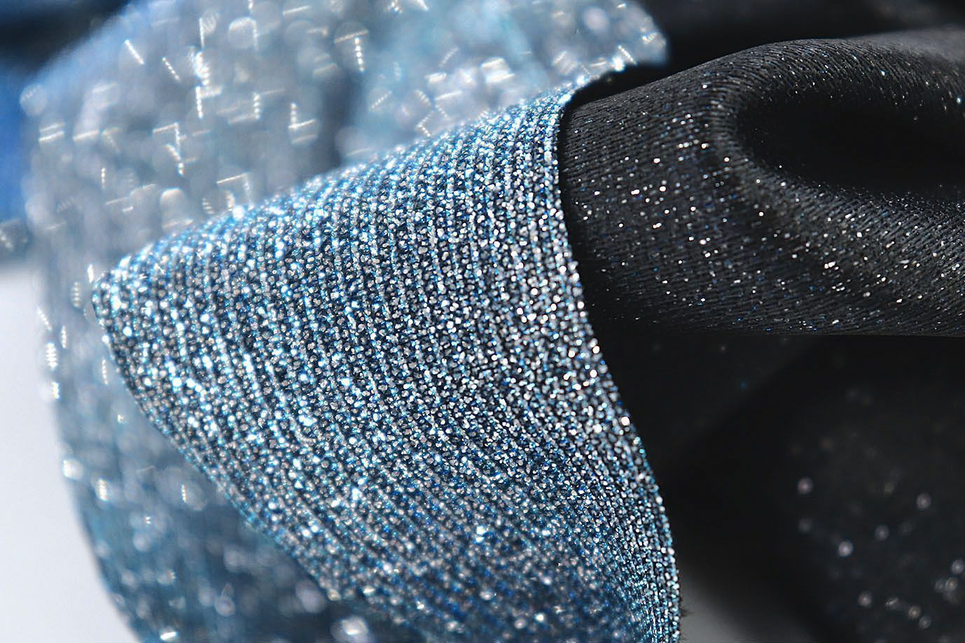 Трикотаж с люрексом на интерлоке/лазурно-голубой 1327-PY/C#14